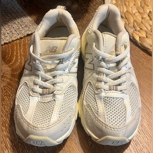 New Balance Kids' Cream and White Sneakers